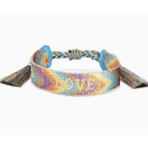 Kendra Scott LOVE Woven Friendship Bracelet In Pastel Multi Print New